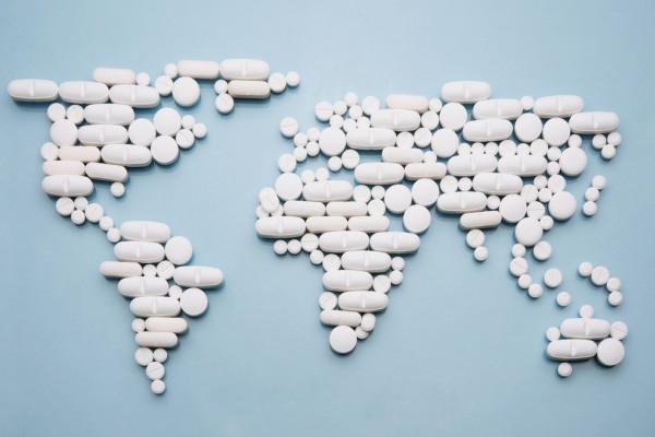 World Map, Pills, Healthcare