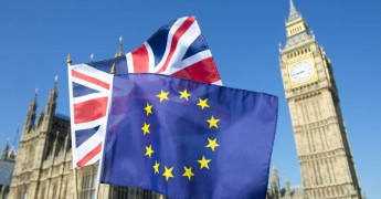 Brexit, Flag EU UK, Westminster