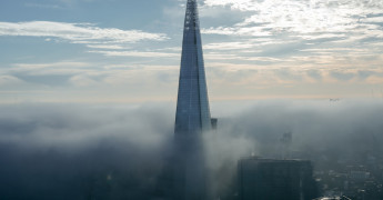 London, corporate offices, the shard, fog