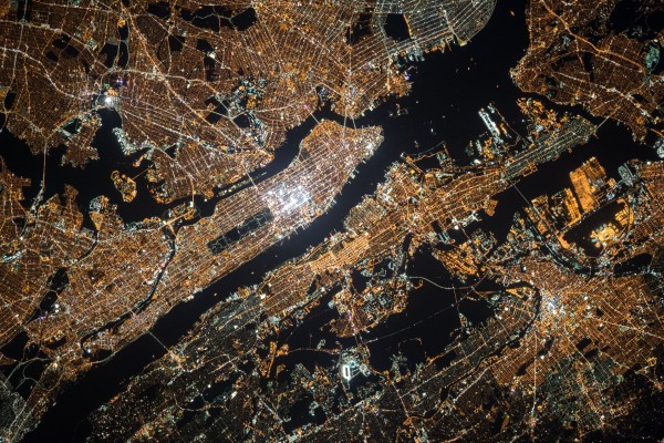New York map from space