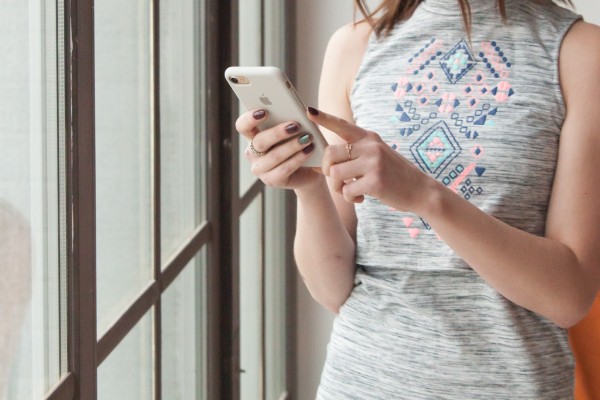 Female woman using smartphone