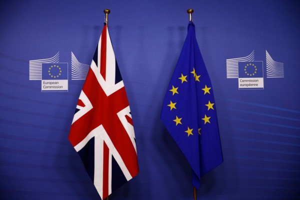 EU UK flags at European Commission