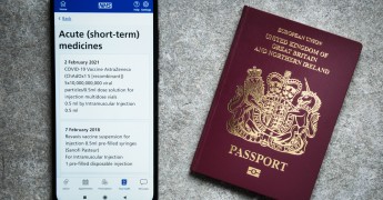 NHS vaccine passport, facial verification app