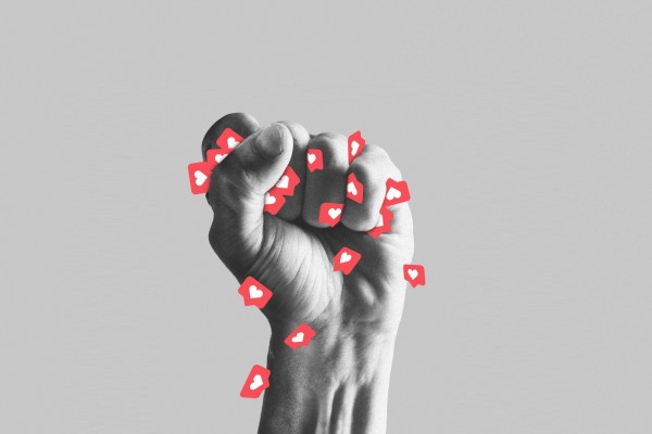 Clenched fist facebook likes, great artist
