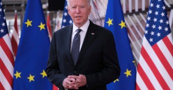 EU US Flags, President Biden