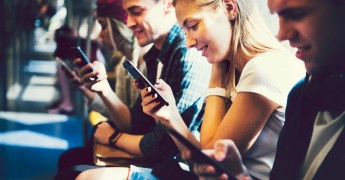 Teen, children, Generation z, young people using smartphones