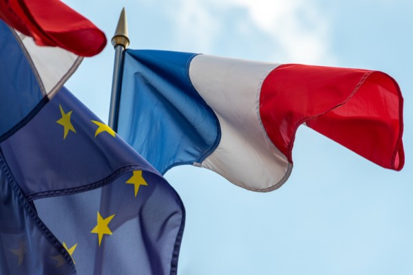EU, France Flags