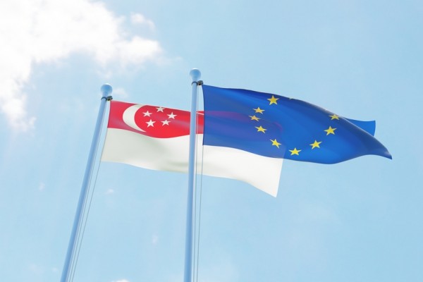 EU Singapore flags
