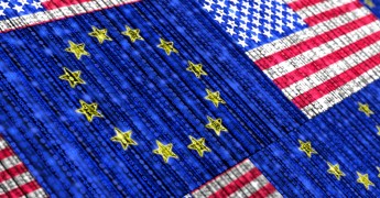 EU US flags digital data