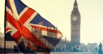 Westminster, Big Ben, UK flag