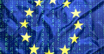 EU Flag, digital , binary