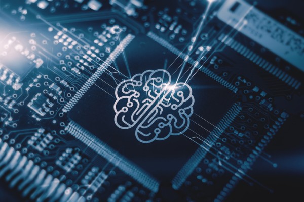 Artificial intelligence, part of brain logo idea