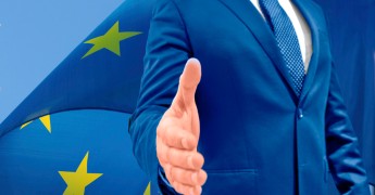 EU flag, handshake, adequacy