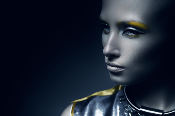 Futuristic woman, female chatbot, virtual girlfriend