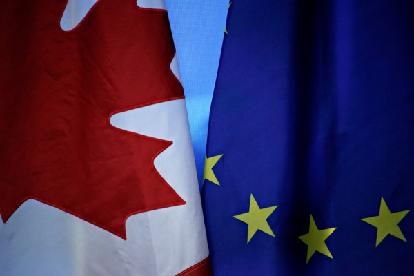 EU Canada flags